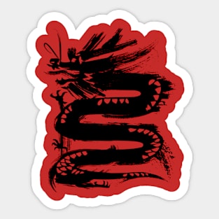 Dragon Black Sticker